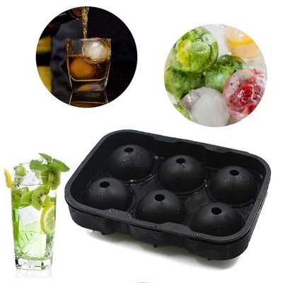Fabricants de crème glacée stockés 6 cavité de qualité alimentaire Silicone Ice Cube Boule plateau moule avec couvercle