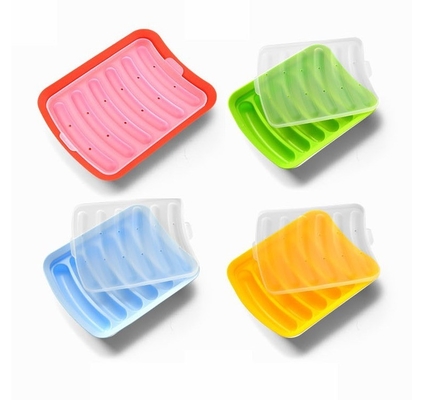 Outils de gâteau de qualité alimentaire bricolage polyvalent saucisse en silicone faire moule avec 6 cavités hot-dogs moule de cuisson