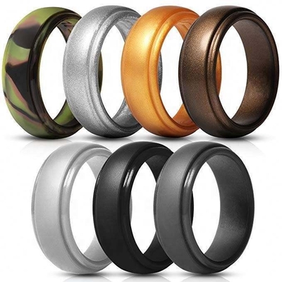 Ringe de mariage en silicone pour homme à l' extrémité élégante de la conception 4 packs service de moulage