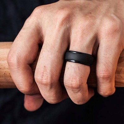 Ringe de mariage en silicone pour homme à l' extrémité élégante de la conception 4 packs service de moulage