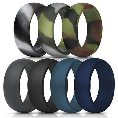 Moulure d'une bague de mariage en silicone pour homme 8,7 mm large bande de caoutchouc 2,5 mm épaisse