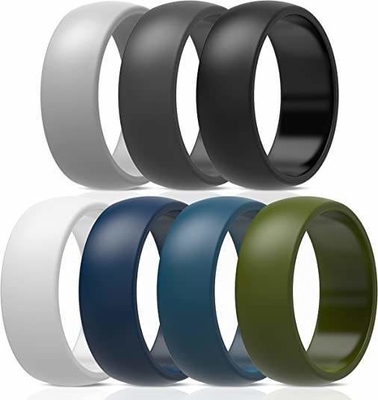 Moulure d'une bague de mariage en silicone pour homme 8,7 mm large bande de caoutchouc 2,5 mm épaisse