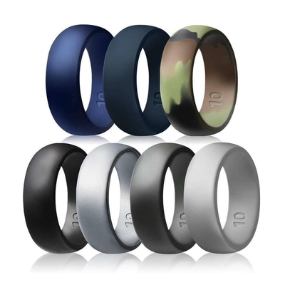 Moulure d'une bague de mariage en silicone pour homme 8,7 mm large bande de caoutchouc 2,5 mm épaisse