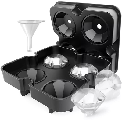 Moule à billes de glace rondes à 6 trous avec plateau de glace carré à nid de miel et plateau de glace à diamants