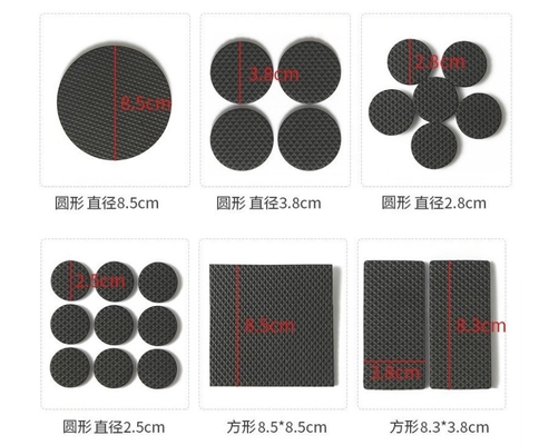 Taille personnalisée Accessoires de meubles EVA Canapé en caoutchouc Pieds de table Pads avec auto-adhésif