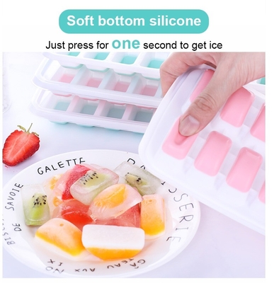 18 Cavité Eco-friendly Silicone Cube de glace plateau moule avec couvercle amovible Matériau durable
