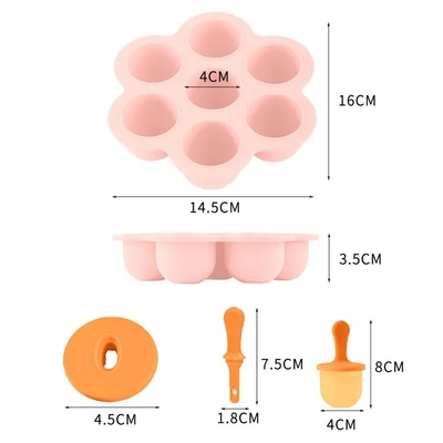 Classification alimentaire Mousse de glace en silicone 7 trous Popsicle DIY Box de crème glacée Mold Popsicle en silicone