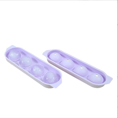 Tâche à glaçons en silicone moules cristallins clairs 4 cavité Portable Boule ronde sphère fabricant