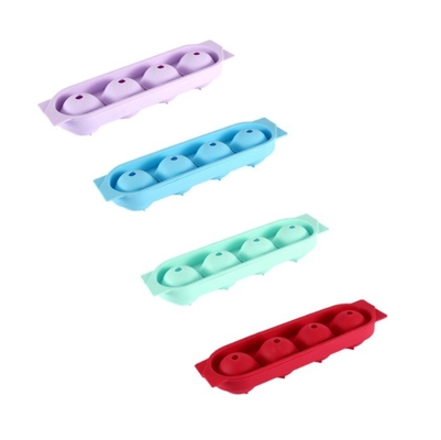 Tâche à glaçons en silicone moules cristallins clairs 4 cavité Portable Boule ronde sphère fabricant