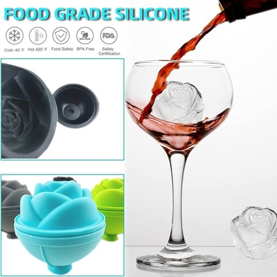 Outils de crème glacée Molde de silicone Rose de forme de fleur de glace Ballon de glace Face Roller de glace pour bénéfice
