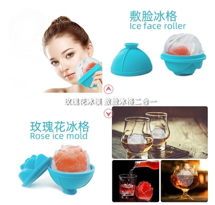 Outils de crème glacée en forme de fleur de rose Molde de silicone Boîte de glace Boule de glace Face de silicone Roller de glace