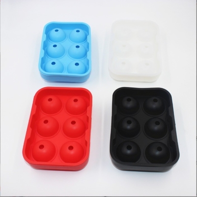 Fabricants de crème glacée stockés 6 cavité de qualité alimentaire Silicone Ice Cube Boule plateau moule avec couvercle