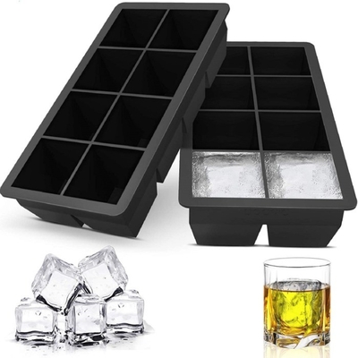 4 6 8 plateau de glace en silicone en cavité moule grande forme carrée plateau de glace en cube facile à libérer