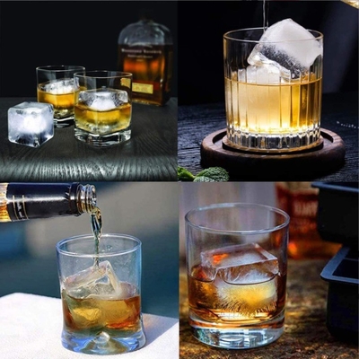 4 6 8 plateau de glace en silicone en cavité moule grande forme carrée plateau de glace en cube facile à libérer