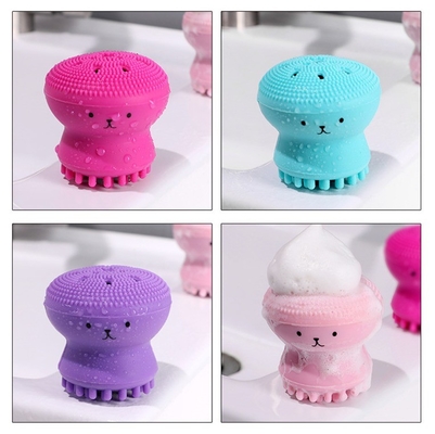 Brosse de nettoyage du visage en silicone à exfoliation profonde en forme de pieuvre et en stock