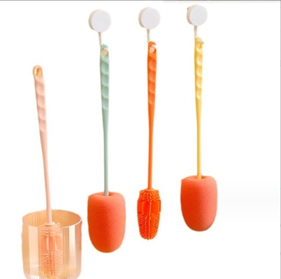 Pinceau de nettoyage de bouteilles en silicone en TPR PP pour le lavage de bouteilles pour bébés