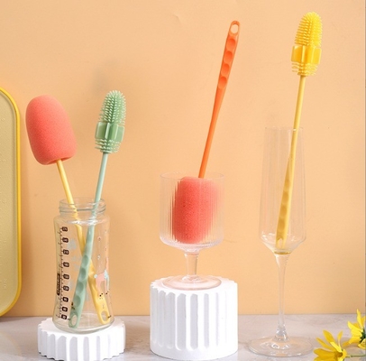 Pinceau de nettoyage de bouteilles en silicone en TPR PP pour le lavage de bouteilles pour bébés