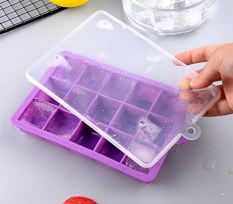 Fabricants de crème glacée facile de libération 15 cavité 24 cavité silicone Ice Cube plateaux avec couvercles