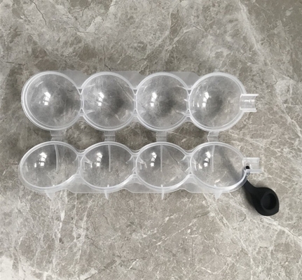 Fabricant de glace en silicone bricolage Whisky Hockey sur glace Four Hole Mold Round Mold à billes de glace en plastique