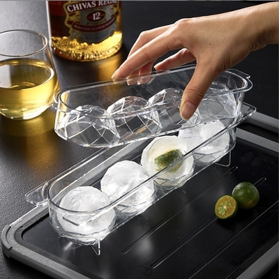 Boîte à glace à billes 4 pièces PET plastique de qualité alimentaire plateau de glace de luxe pour accessoires de cuisine