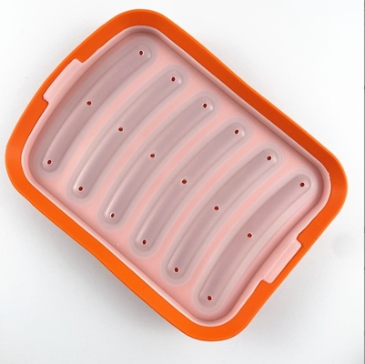 Outils de gâteau de qualité alimentaire bricolage polyvalent saucisse en silicone faire moule avec 6 cavités hot-dogs moule de cuisson