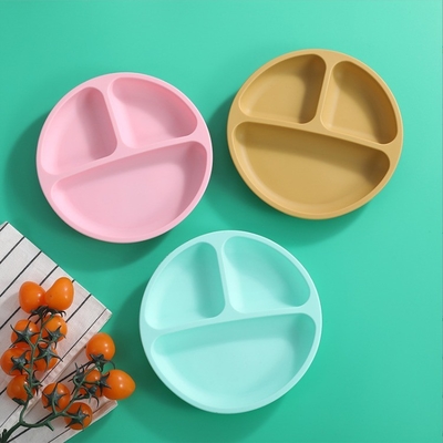 Plate de table en silicone pour enfants avec tasse à aspirer Production de plaques de type vaisselle à manger