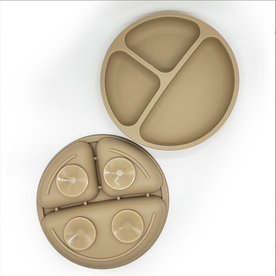 Plate de table en silicone pour enfants avec tasse à aspirer Production de plaques de type vaisselle à manger