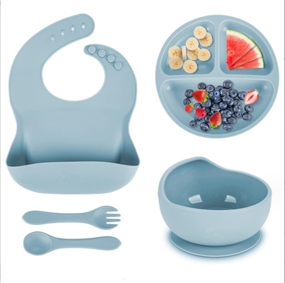 Cuvette et cuillère en silicone de qualité alimentaire pour nourrir les bébés Aucun style de conception Facile à nettoyer