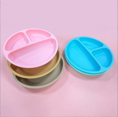 Appareils de table pour bébés sans BPA Plaque de silicone douce légère avec style de conception d'aspiration Aucun