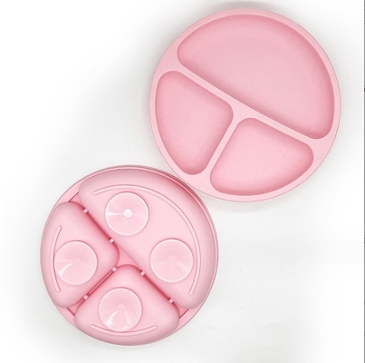 Appareils de table pour bébés sans BPA Plaque de silicone douce légère avec style de conception d'aspiration Aucun
