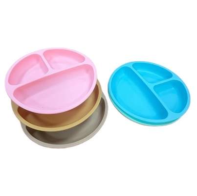Plaque en silicone de qualité alimentaire Aucun style de conception Plaque de type vaisselle à manger pour tout-petits et enfants