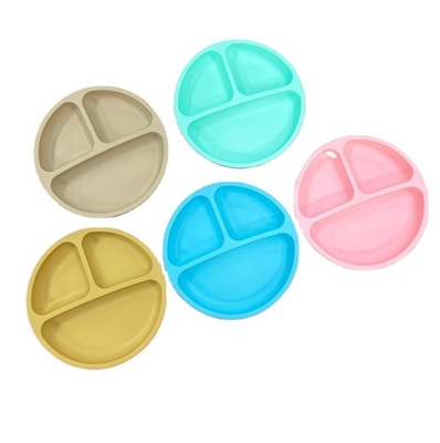 Plaque en silicone de qualité alimentaire Aucun style de conception Plaque de type vaisselle à manger pour tout-petits et enfants