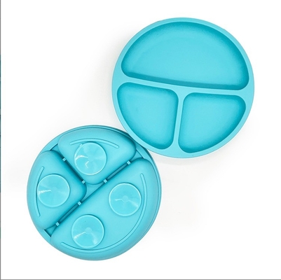 Plateau de dîner pour bébé en silicone antidérapant sans BPA avec tasse à aspirer et matériau de qualité alimentaire