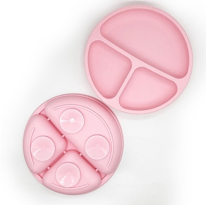 Plateau de dîner pour bébé en silicone antidérapant sans BPA avec tasse à aspirer et matériau de qualité alimentaire