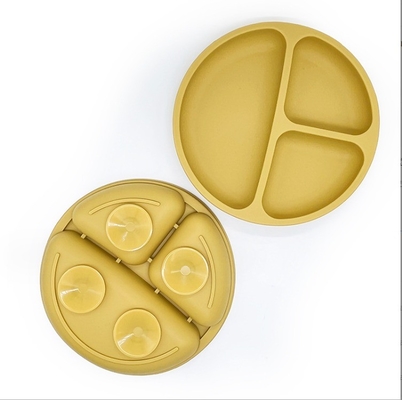 Plateau de dîner pour bébé en silicone antidérapant sans BPA avec tasse à aspirer et matériau de qualité alimentaire