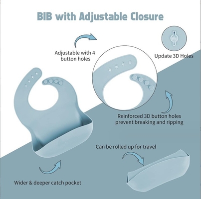 Aucun Design Style Appareils de table en silicone pour bébé 5 pièces BPA Free Feeding Set Cuillère