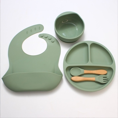 Aucun Design Style Appareils de table en silicone pour bébé 5 pièces BPA Free Feeding Set Cuillère