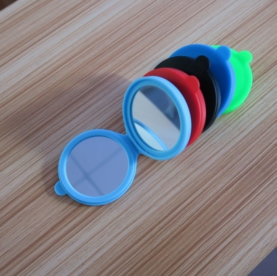 Logo personnalisé Double côté Silicone verre miroir de poche pour cadeau de maquillage de style moderne