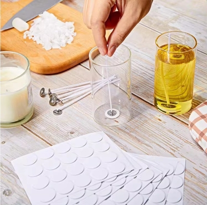 Kit d'outils de fabrication de bougies en verre bricolage avec autocollants en mousse blanche et autocollants à double face