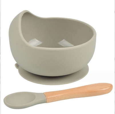 Cuvette d'alimentation pour bébé en silicone imperméable aux déversements avec cuillère et cuillère de qualité alimentaire