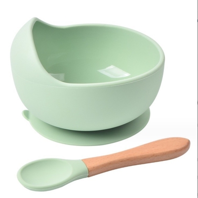 Cuvette d'alimentation pour bébé en silicone imperméable aux déversements avec cuillère et cuillère de qualité alimentaire