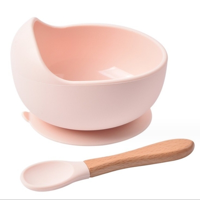 Cuvette d'alimentation pour bébé en silicone imperméable aux déversements avec cuillère et cuillère de qualité alimentaire