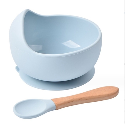 Cuvette d'alimentation pour bébé en silicone imperméable aux déversements avec cuillère et cuillère de qualité alimentaire