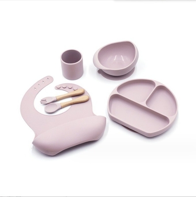 Ensemble d'alimentation en silicone Les fournitures pour bébés Les assiettes pour bébés Ensemble de nouveau-né Ensemble cadeau