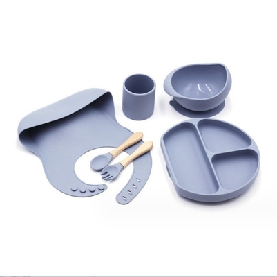 Ensemble d'alimentation en silicone Les fournitures pour bébés Les assiettes pour bébés Ensemble de nouveau-né Ensemble cadeau