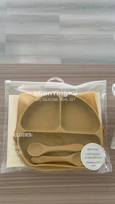 Ensemble d'alimentation en silicone Les fournitures pour bébés Les assiettes pour bébés Ensemble de nouveau-né Ensemble cadeau