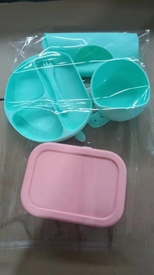 Série d'alimentation pour bébé en silicone 5pcs Meilleur étanche à l'eau Sécurité facile à nettoyer bol avec cuillère à biberon