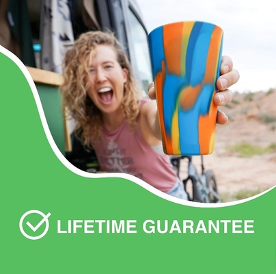 Coupe en silicone de qualité alimentaire avec poignée pour le camp de voyage Logo personnalisé Coupe de boisson sans BPA