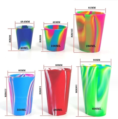Facile à nettoyer 40ml-600ml verre de vin en silicone logo personnalisé tasse de bière en silicone tasse de café