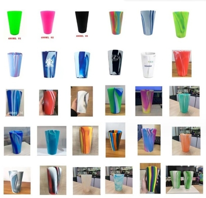Coupe en silicone de qualité alimentaire, pliable, incassable, pour les voyages, couleur mixte